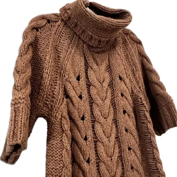 TSE Alpaca wool chunky oversized luxury sweater turtleneck knit Sz M - Picture 5 of 11